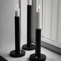 Clearance ERNST Candelabro madera negra, 20 cm Negro