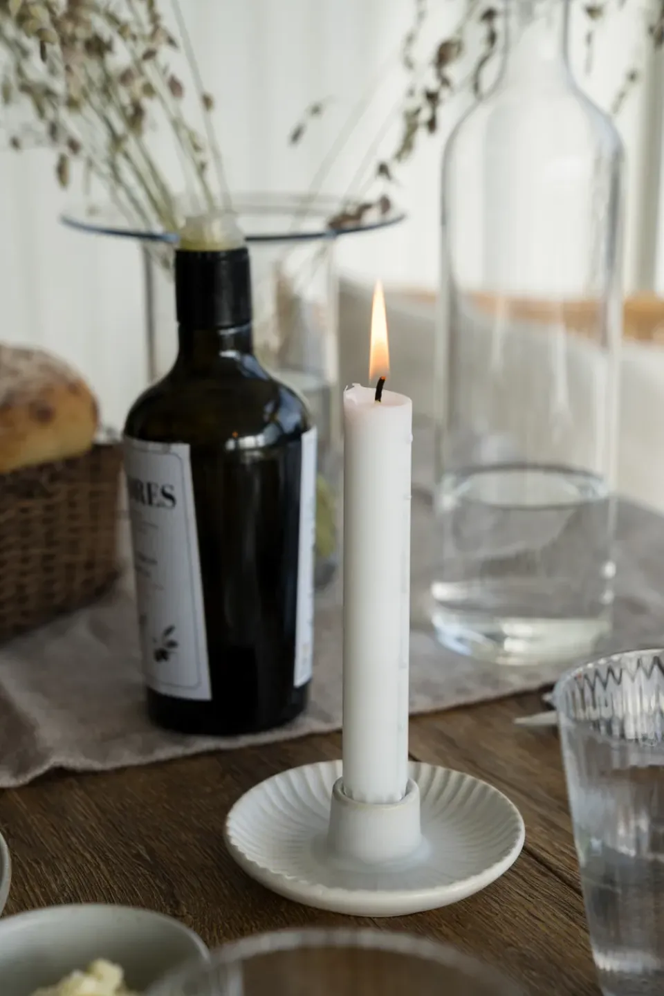 ERNST Candelabro Ø10,5x3,5 cm, Blanco