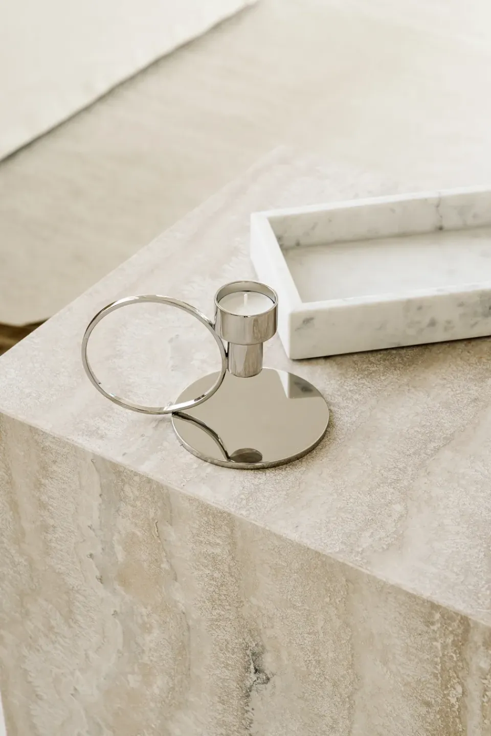 Outlet Hilke Collection Candelabro Insieme, Latón niquelado Plateado
