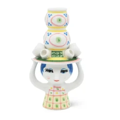 Clearance Bjørn Wiinblad Candelabro Lady with hat H16 cm, Rosa
