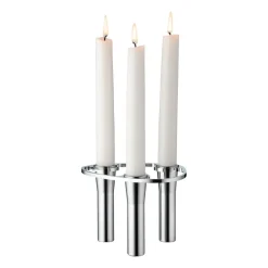 Outlet LIND DNA Candelabro Lind Curve combinable cromo, Triple Plateado