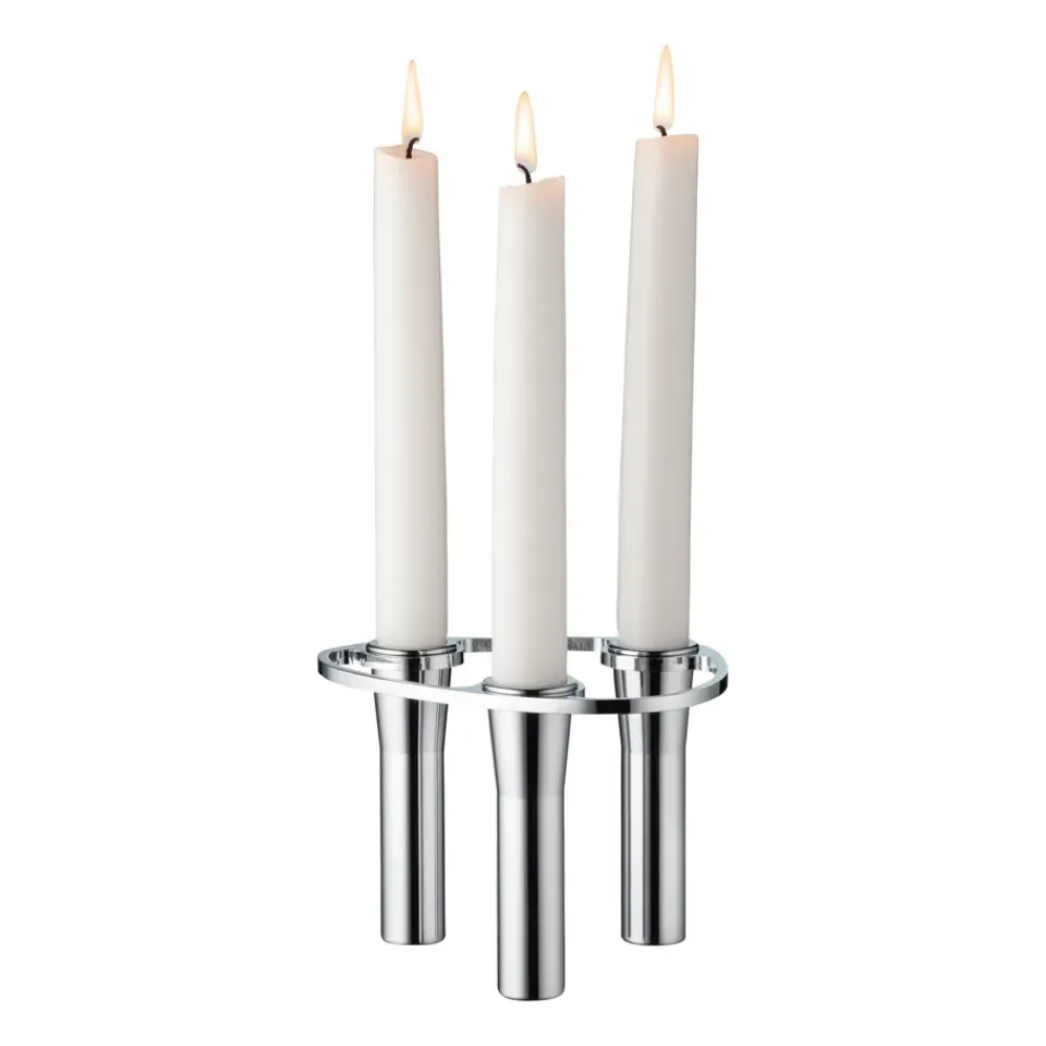 Outlet LIND DNA Candelabro Lind Curve combinable cromo, Triple Plateado