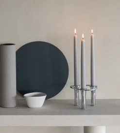 Outlet LIND DNA Candelabro Lind Curve combinable cromo, Triple Plateado