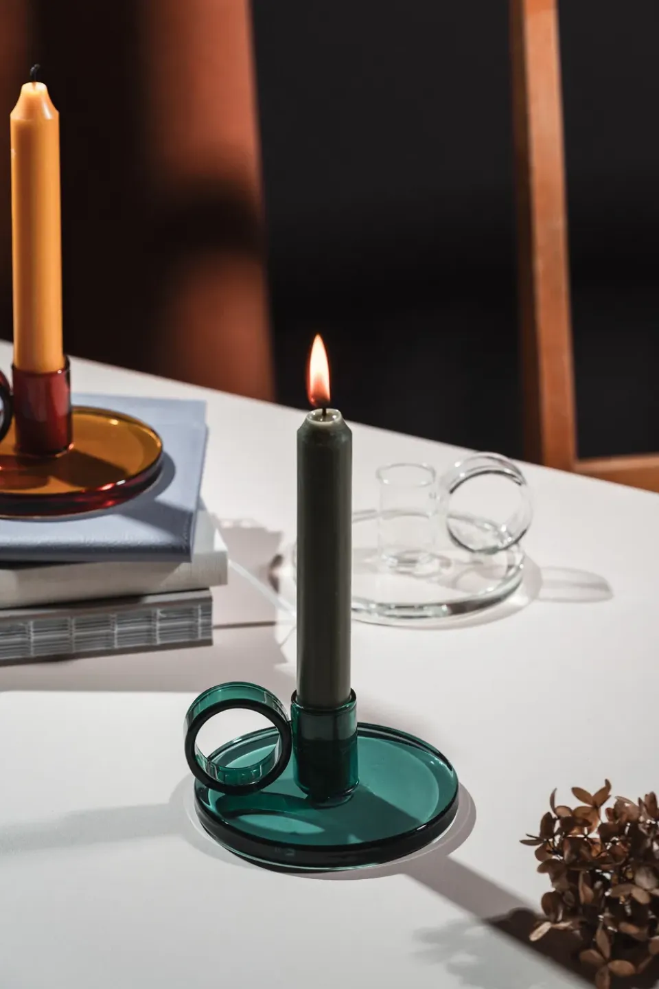 Discount Muurla Candelabro Loop Ø11 cm, Azul verdoso Verde