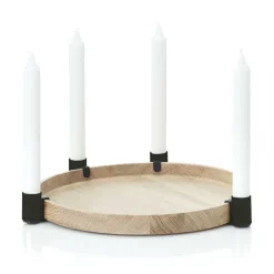 Best Applicata Candelabro Luna maxi, roble- Negro