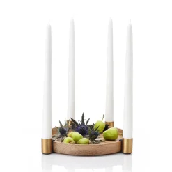 Applicata Candelabro Luna, roble-latón Marrón