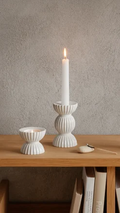 Hot Lyngby Porcelæn Candelabro Lyngby Tura 14 cm, Blanco