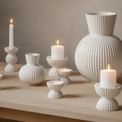 Hot Lyngby Porcelæn Candelabro Lyngby Tura 14 cm, Blanco