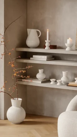 Hot Lyngby Porcelæn Candelabro Lyngby Tura 14 cm, Blanco