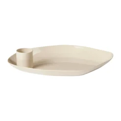 New Broste Copenhagen Candelabro Mie small, Rainy day grey Blanco