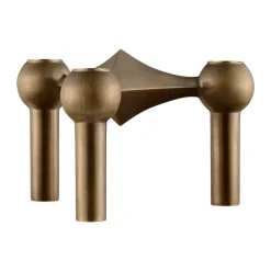 New STOFF Candelabro Nagel, Bronzed brass Marrón