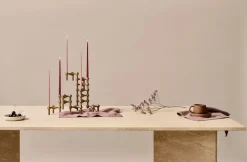 New STOFF Candelabro Nagel, Bronzed brass Marrón