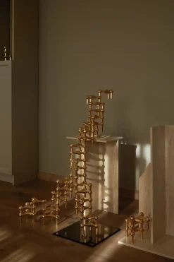 Clearance STOFF Candelabro Nagel, latón Color dorado