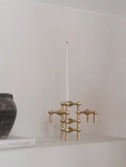 Online STOFF Candelabro Nagel, Latón cepillado Color dorado