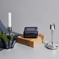 Clearance Iittala Candelabro Nappula acero, grande 183 mm Plateado