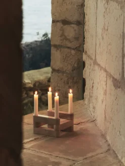 Hot Ferm Living Candelabro Newel modul 6 piezas, Travertine Beige