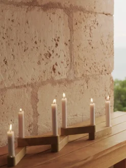 Hot Ferm Living Candelabro Newel modul 6 piezas, Travertine Beige
