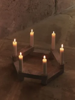 Hot Ferm Living Candelabro Newel modul 6 piezas, Travertine Beige