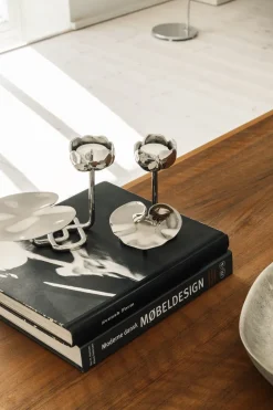 Discount Hilke Collection Candelabro Ninfea No.2, Latón niquelado Plateado
