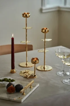 Outlet Hilke Collection Candelabro Ninfea No.2, Latón Color dorado