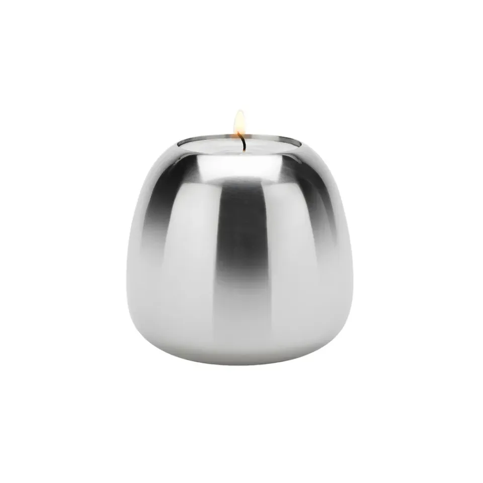 Outlet Stelton Candelabro Ora acero inoxidable, pequeño Plateado