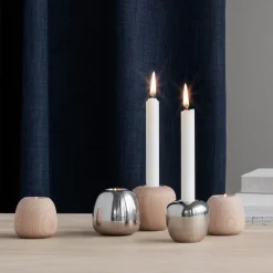Discount Stelton Candelabro Ora acero inoxidable, Grande Plateado