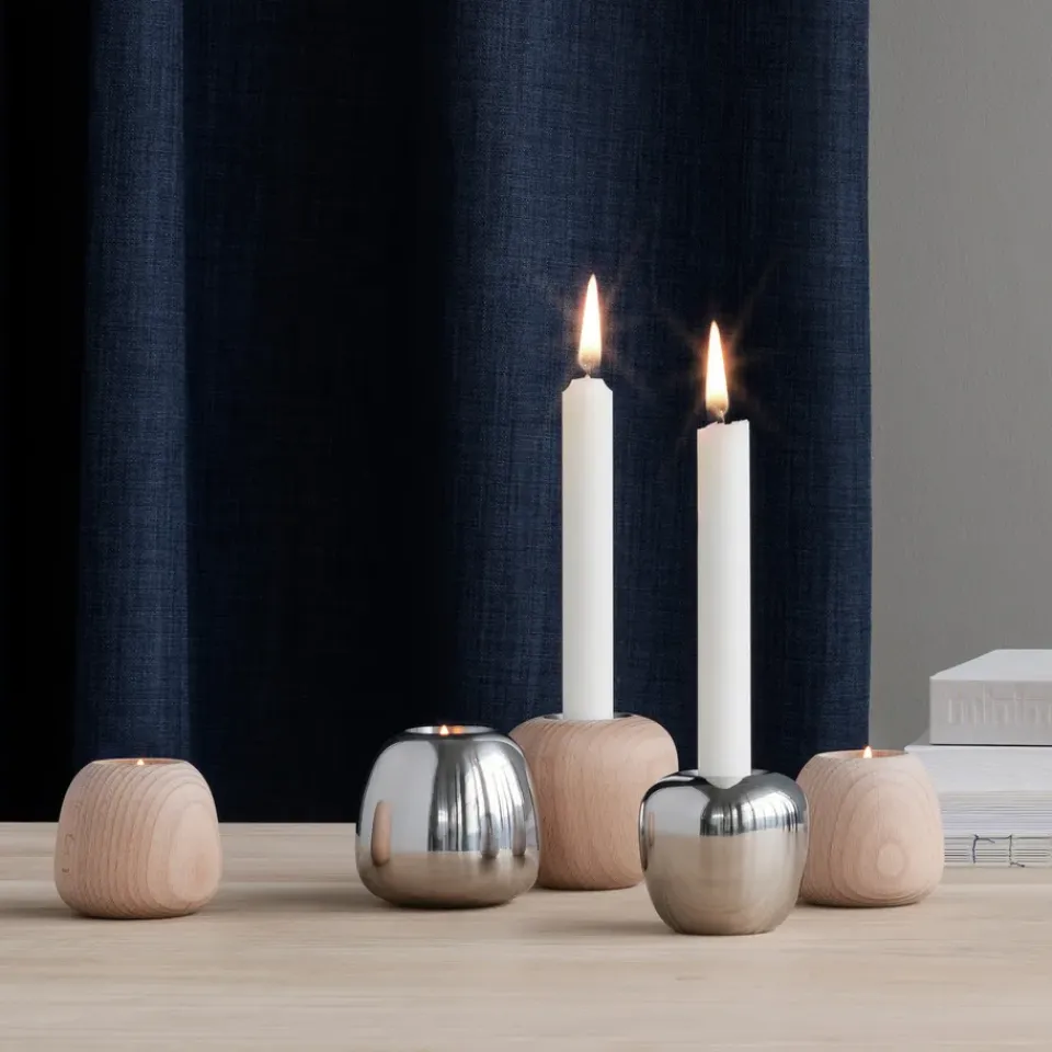 Discount Stelton Candelabro Ora acero inoxidable, Grande Plateado