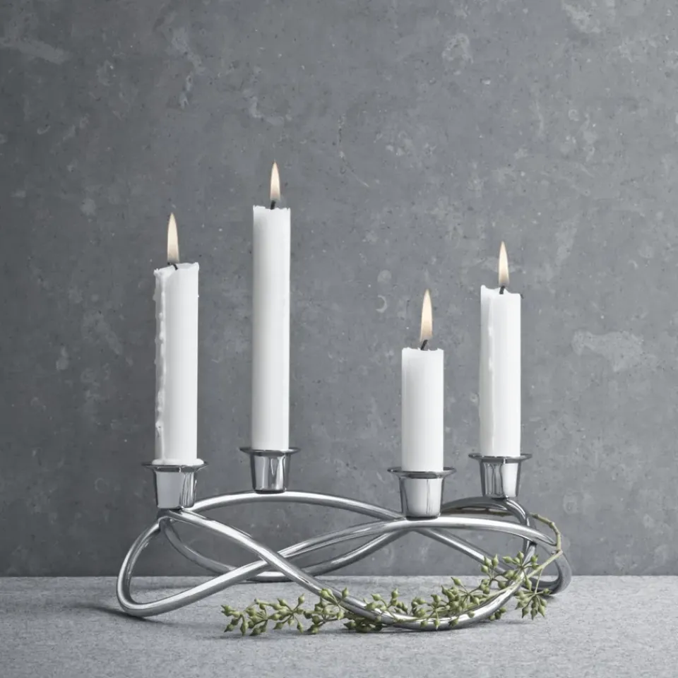 Online Georg Jensen Candelabro Season Ø26 cm, brillante GrisPlateado