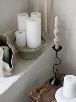 New Broste Copenhagen Candelabro Selma 26,5 cm, Black Negro