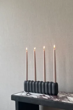 Discount 101 Copenhagen Candelabro Tube Coffee, 11x35 cm Negro