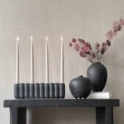 Discount 101 Copenhagen Candelabro Tube Coffee, 11x35 cm Negro