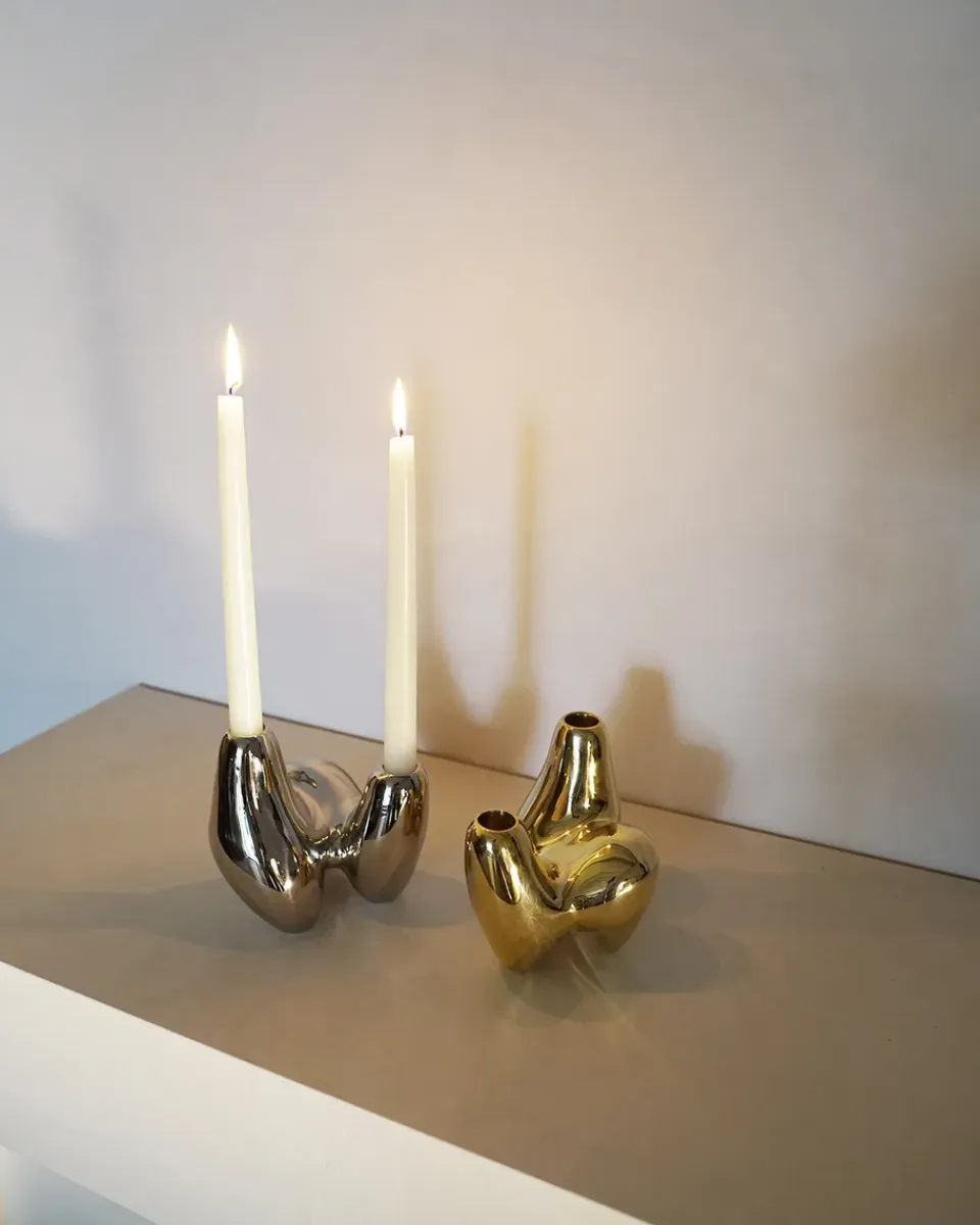 Clearance Hein Studio Candelabro Unity, Bronce Color dorado