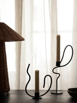 Online Ferm Living Candelabro Valse high, Negro