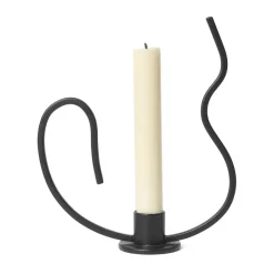 Online Ferm Living Candelabro Valse low, Negro