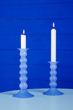 Clearance HAY Candelabro Wavy mediano 14 cm, Jade light blue Azul