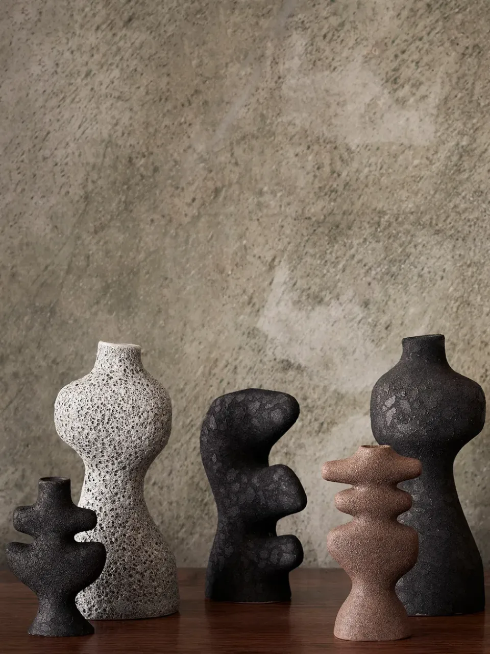 New Ferm Living Candelabro Yara small, Hierro rústico Gris