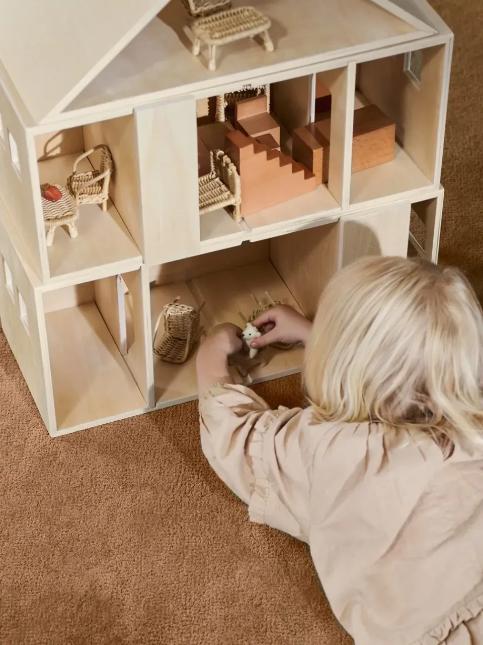 Outlet Ferm Living Casa de muñecas plegable Toro, Natural Beige