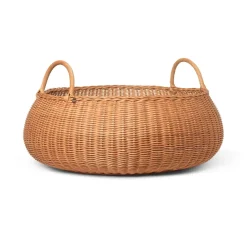 Ferm Living Cesta Braided baja, Natural Marrón