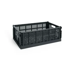 New HAY Cesta Colour Crate L 34,5x53 cm, Charcoal Negro