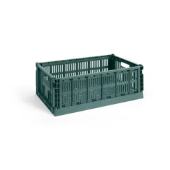 Sale HAY Cesta Colour Crate L 34,5x53 cm, Dark green Verde
