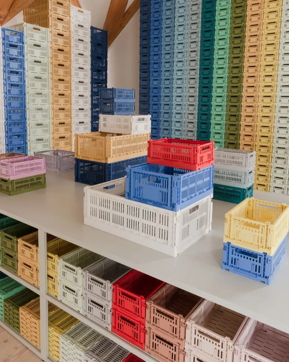 Clearance HAY Cesta Colour Crate L 34,5x53 cm, Off-white Blanco