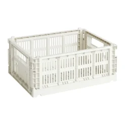 Discount HAY Cesta Colour Crate M 26,5x34,5 cm, Off-white Blanco
