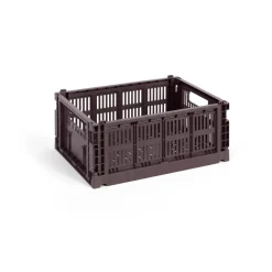 HAY Cesta Colour Crate M 26,5x34,5 cm, Bordeaux Rojo
