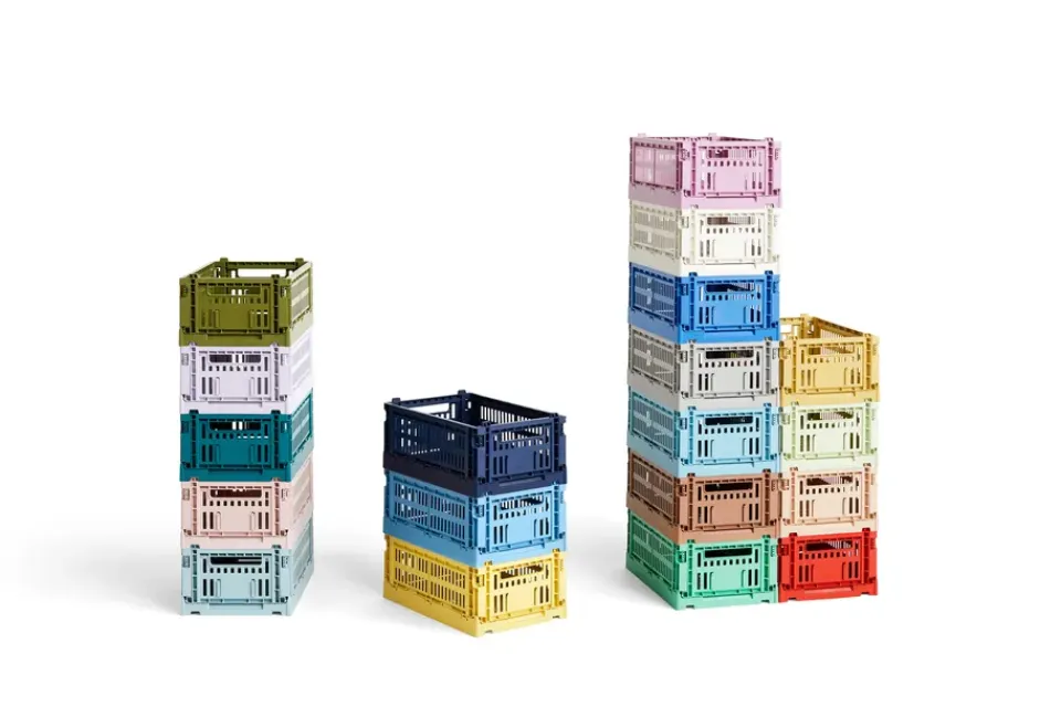 Discount HAY Cesta Colour Crate S 17x26,5 cm, Dark blue Azul
