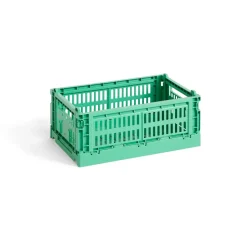 Discount HAY Cesta Colour Crate S 17x26,5 cm, Dark mint Azul