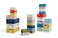 Best HAY Cesta Colour Crate S 17x26,5 cm, Dusty blue Azul