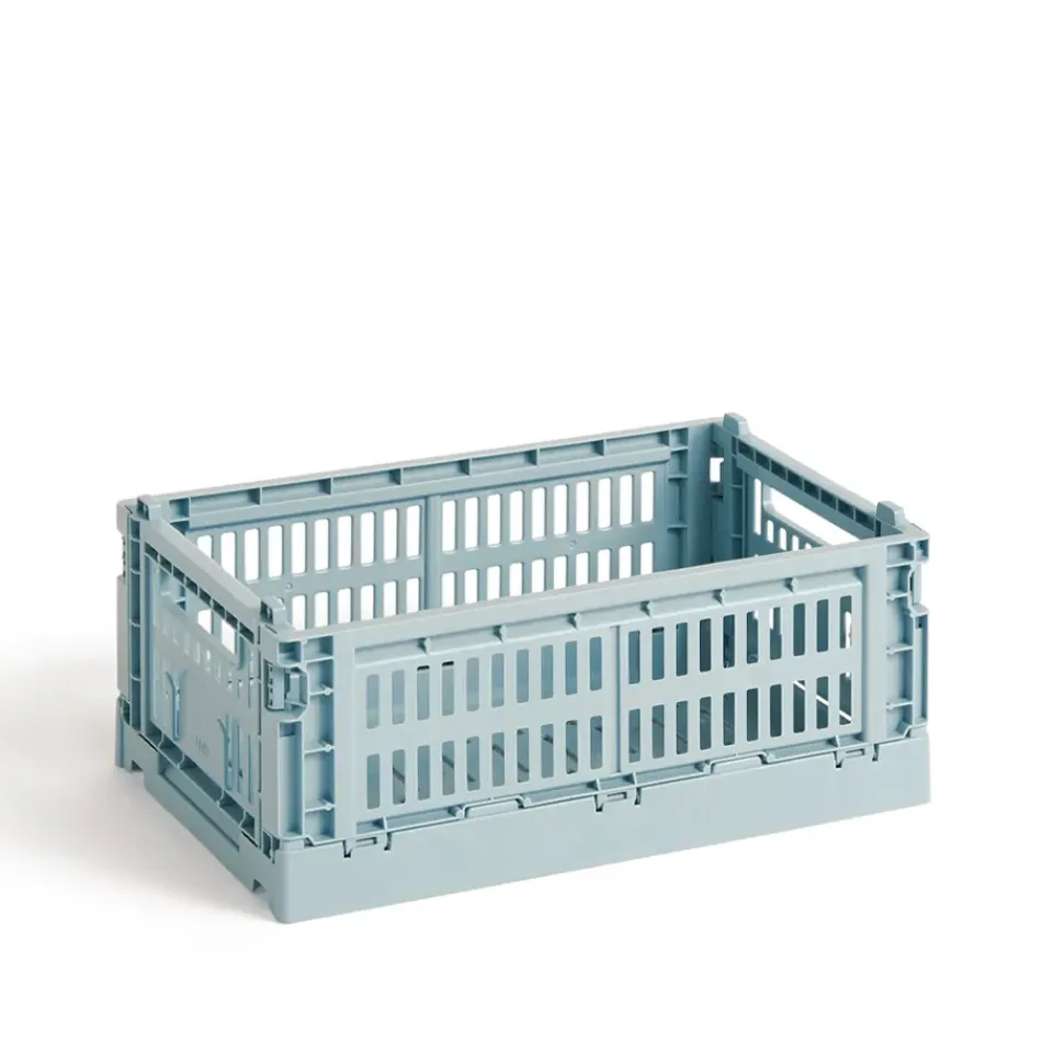 Best HAY Cesta Colour Crate S 17x26,5 cm, Dusty blue Azul