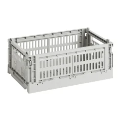 Clearance HAY Cesta Colour Crate S 17x26,5 cm, Light grey Gris