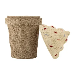 Best Bloomingville Cesta con tapa Cillie Ø40 cm, Nature ice cream MarrónBeige