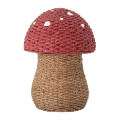 New Bloomingville Cesta con tapa Corintha Ø43x61 cm, Rojo